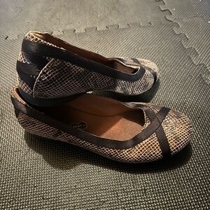 Cobb Hill by New Balance Snakeskin Flats with Black Accents